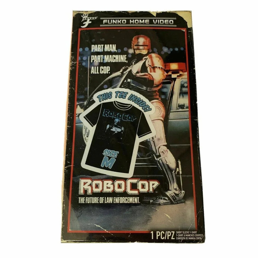 NEW Funko Limited Ed ROBOCOP Tee in VHS Packaging